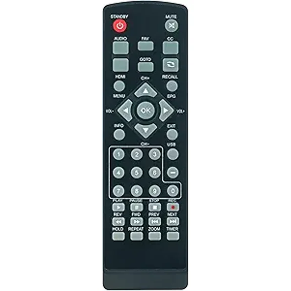 Replacement Remote Control fit for Ematic AT103B Digital TV Converter Box