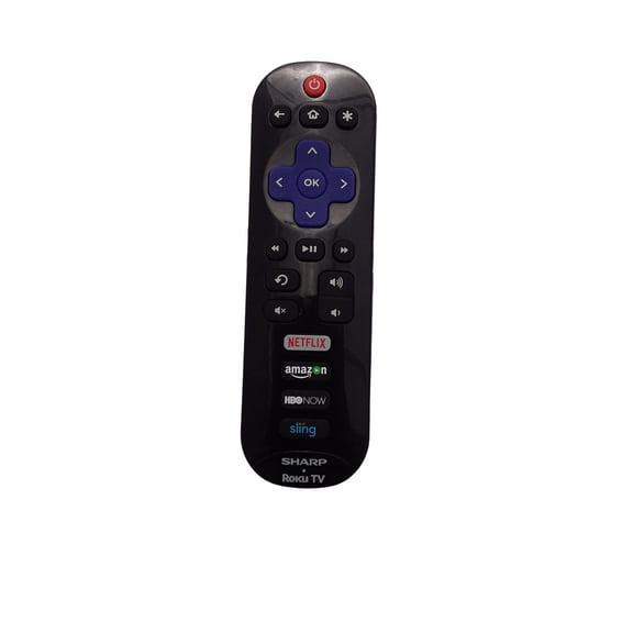 Replacement Remote Control for Sharp Roku TV No Pairing Includes Volume Control Buttons & Netflix, Amazon, HBO Now, and Sling