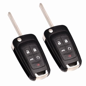 Replacement Remote Key Fob 2-Pack with Built-in Chip Black 5-Button Car Ke for Remote Locking