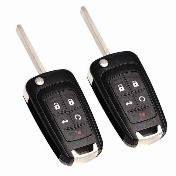 Replacement Remote Key Fob 2-Pack with Built-in Chip Black 5-Button Car Ke for Remote Locking