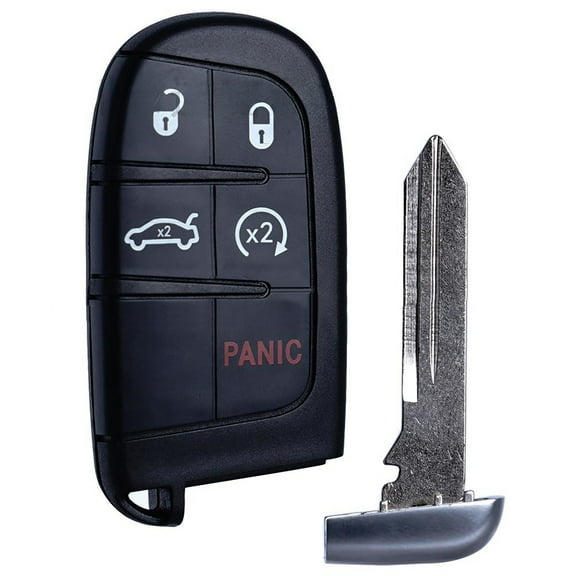 Replacement Remote Key Fob with Chip for M3N-40821302 5 Button Car Key, Remote Start, 433MHz, Dodge Charger/Journey