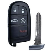 Replacement Remote Key Fob with Chip for M3N-40821302 5 Button Car Key, Remote Start, 433MHz, Dodge Charger/Journey