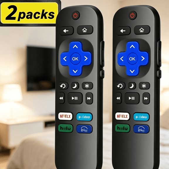 Replacement Remote for TC*L Hisen*se Onn Sharp Ro*ku Smart TVs, 2 Pack Universal Remote Compatible with All Ro*ku TV Models (Not for Ro*ku Stick, Box and Players)