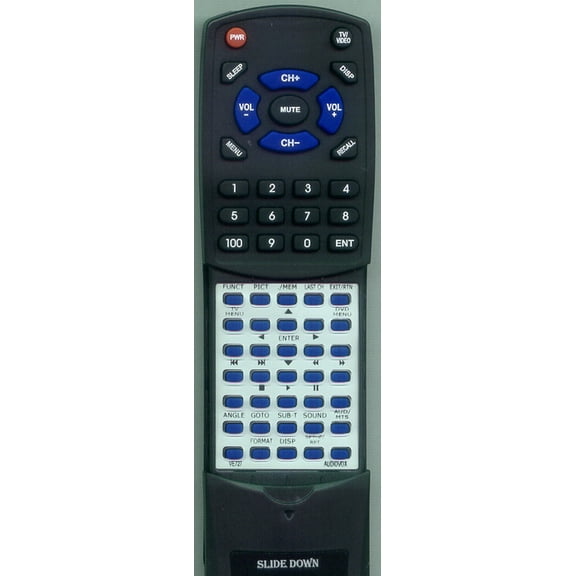 Replacement Remote for AUDIOVOX RTVE727, VE927, VE727