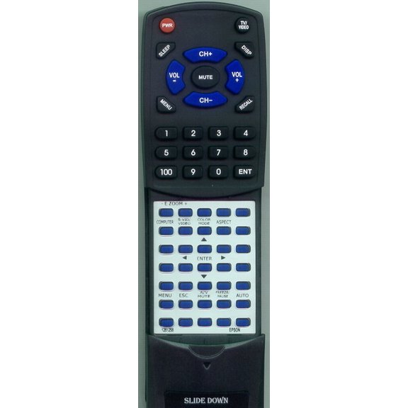 Replacement Remote for EPSON 1261258, RT1261258, 126125800, POWERLITE S1, POWERLITES1, POWERLITE S1 FULL, POWERLITES1FULL, V12H007T11, V12H007T11 FUL