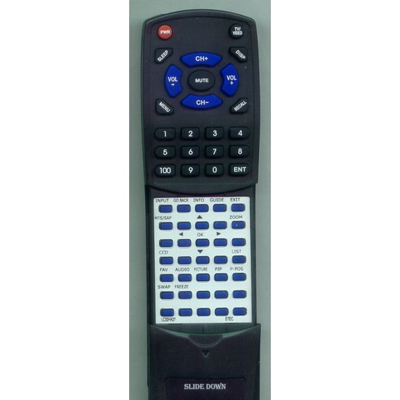 Replacement Remote for ETEC RTLC32HA27, LC32HA27