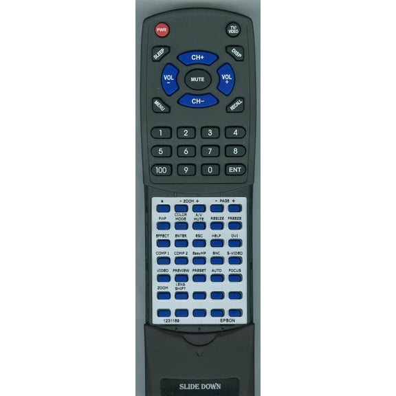 Replacement Remote for Epson POWERLITE 8300I, POWERLITE 9300i, POWERLITE 8300NL, 123118900