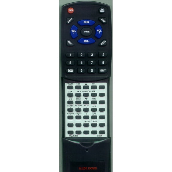 Replacement Remote for JENSEN REMVR185CC, RTREMVR185CC, VR185, VR185 CC, VR185CC, VR187