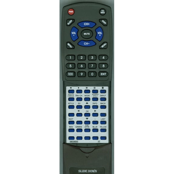 Replacement Remote for JVC JLE55SP4000, JLE55SP4000B, SP55MC, SP50MC, SL42B-C, SL47B-C