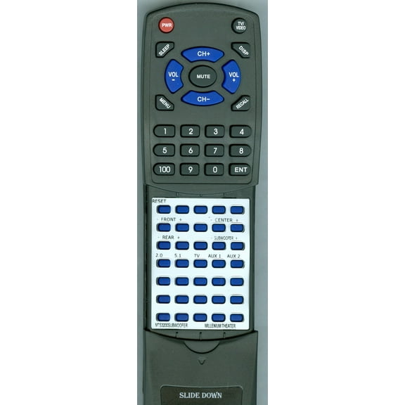 Replacement Remote for MILLENIUM THEATER MTS3200-SUBWOOFER, RTMTS3200SUBWOOFER, DVD3200 SUB, DVD3200SUB, MTS3200, MTS3200SUBWOOFER