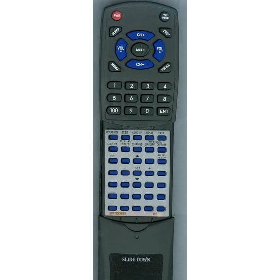 Replacement Remote for NEC 7A930027, RT98TR7BDKNENEF, RUM104, LCD57102AV, LCD3210BK, MULTISYNC LCD4610BK, MULTISYNCLCD4610BK, LCD4000E, LCD4215, MULT