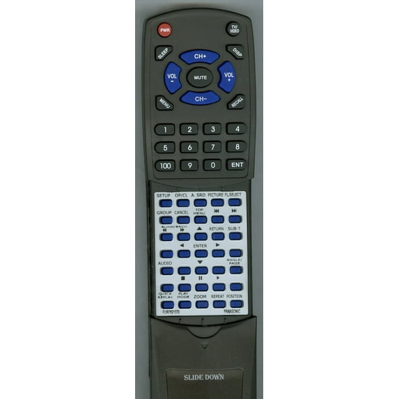 Replacement Remote for PANASONIC RTEUR7621070, EUR7621070, DVDS25S, DVDS25U, DVDS25, DVDS25K, DVDS23, DVDS35, DVDS35S, EUR7621010, DVDS31S, DVDS31A,
