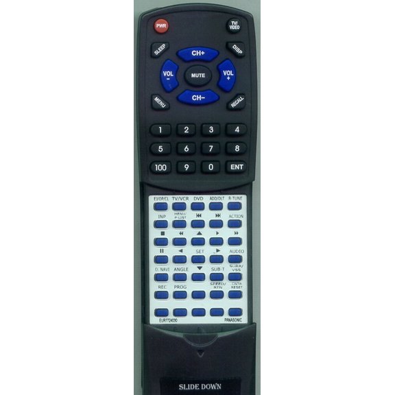 Replacement Remote for PANASONIC RTEUR7724030, EUR7724030, PVDF250, PVDF275, PVDF274, PVDF205