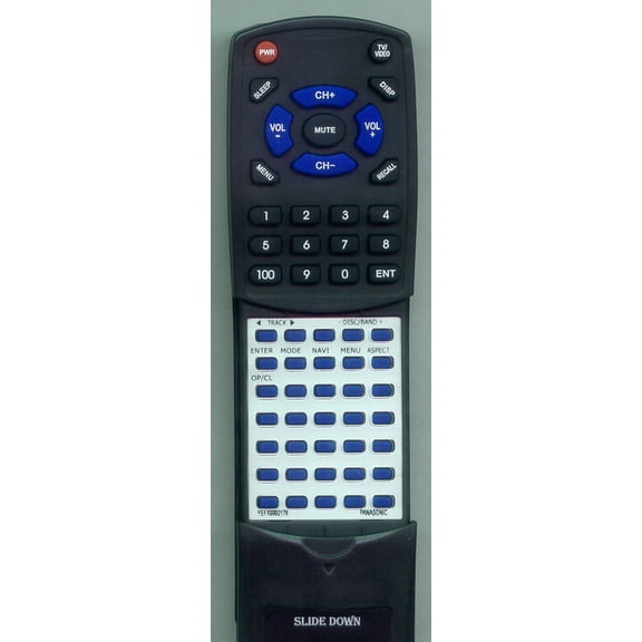 Replacement Remote for PANASONIC YEFX9992176, RTYEFX9992176, CQVA707, CQVA707WEUC