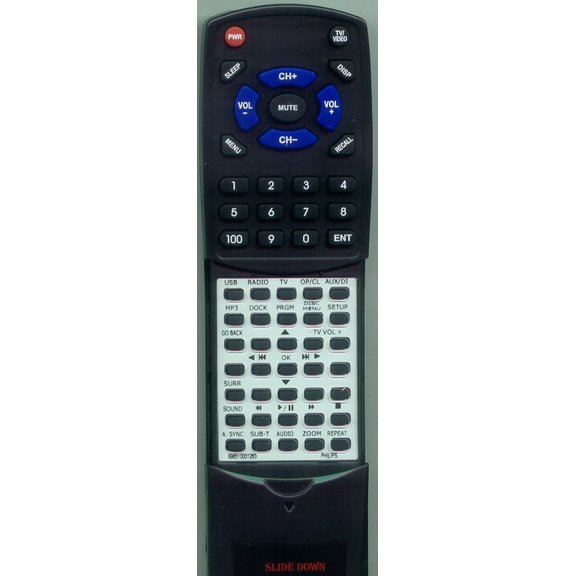 Replacement Remote for PHILIPS 996510001263, RT996510001263, HTS354437, HTS3151D37, HTS3555S, HTS3544, HTS3555