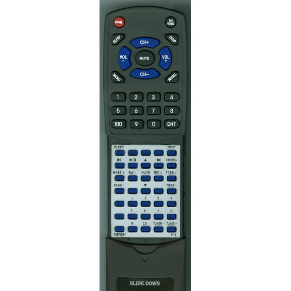 Replacement Remote for PYLE PSBV320BT, QS0013IPRM03, QS0013 IP-RM03, RTPSBV320BT