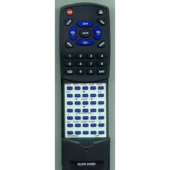 Replacement Remote for SHARP RRMCGA416WJSA, RTRRMCGA416WJSA, GA416WJSA, LC32DA5U, LC26DA5U, LC42D62U, LC42D62U SILVER, LC42D62USILVER, LC40CC37U, LC4