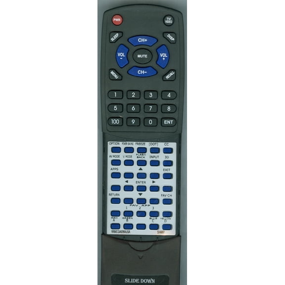 Replacement Remote for SHARP RRMCGA936WJSA, RRMCGA890WJSA, RTRRMCGA936WJSA, GA890WJSA, LC52LE835U, LC46LE835U, LC40LE835U, LC46LE835UN, LC52LE835UN,