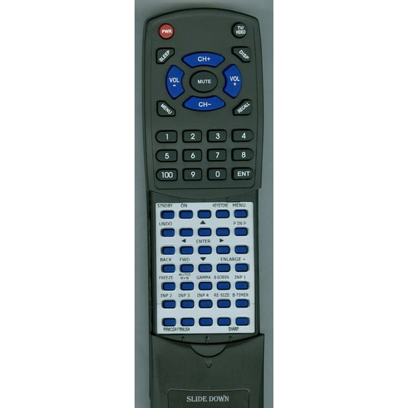 Replacement Remote for SHARP RTRRMCGA176WJSA, RRMCGA176WJSA, XGC55X, XGC60X, XGC58X, XGC68X