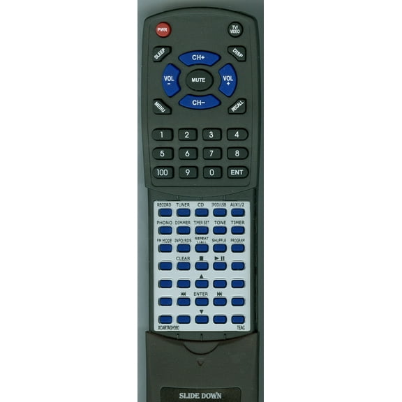 Replacement Remote for TEAC XCARTAGH380, RTXCARTAGH380, RC1225, AGH380, CRH500NT, V00214400A