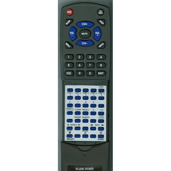 Replacement Remote for TECHNICS RAK-SL3001P, RTRAKSL3001P, RAKSL3001P, SLPC25, SLPC33, SLPC15, SLPC20