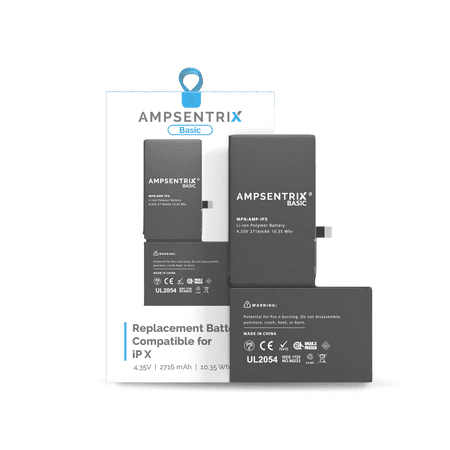 Replacement Replacement Battery Compatible For iPhone X (AmpSentrix) (Basic)