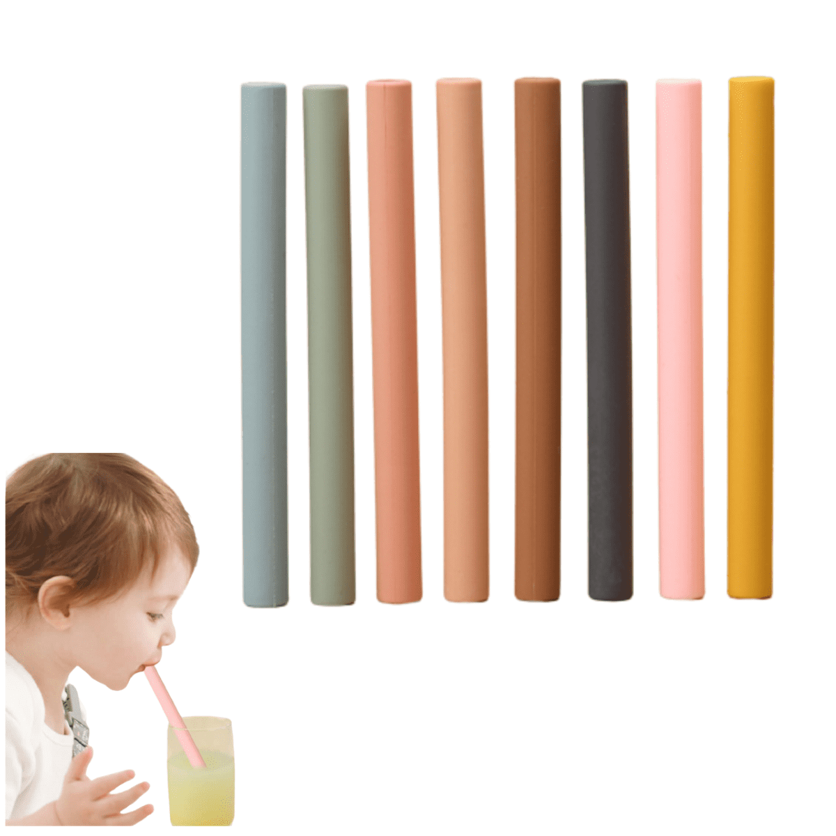 Replacement Reusable Toddlers&Kids Silicone Straws for Take&Toss Spill