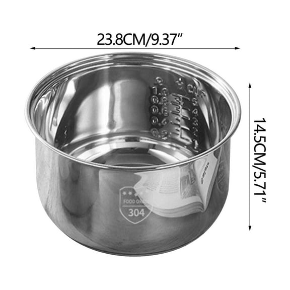 Replacement Rice Cooker,Stainless Steel Inner Pot for Rice Cookers,Stainless Steel Rice Cooker Inner Pot,Non-Stick Replacement Pot, Rice Cooker Inner Pot Replacement,Kitchen Liner for Home Dorm Use