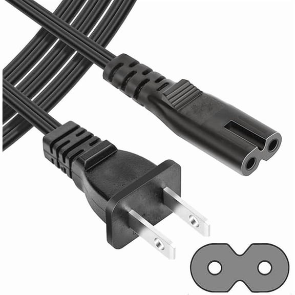 Replacement Roku Smart TCL TV AC Power Cord for Vizio,Power Cord for Samsung tv LG, and Toshiba LED TV Cord,Toshiba,and RCA Televisions - 2 Prong Power Cord