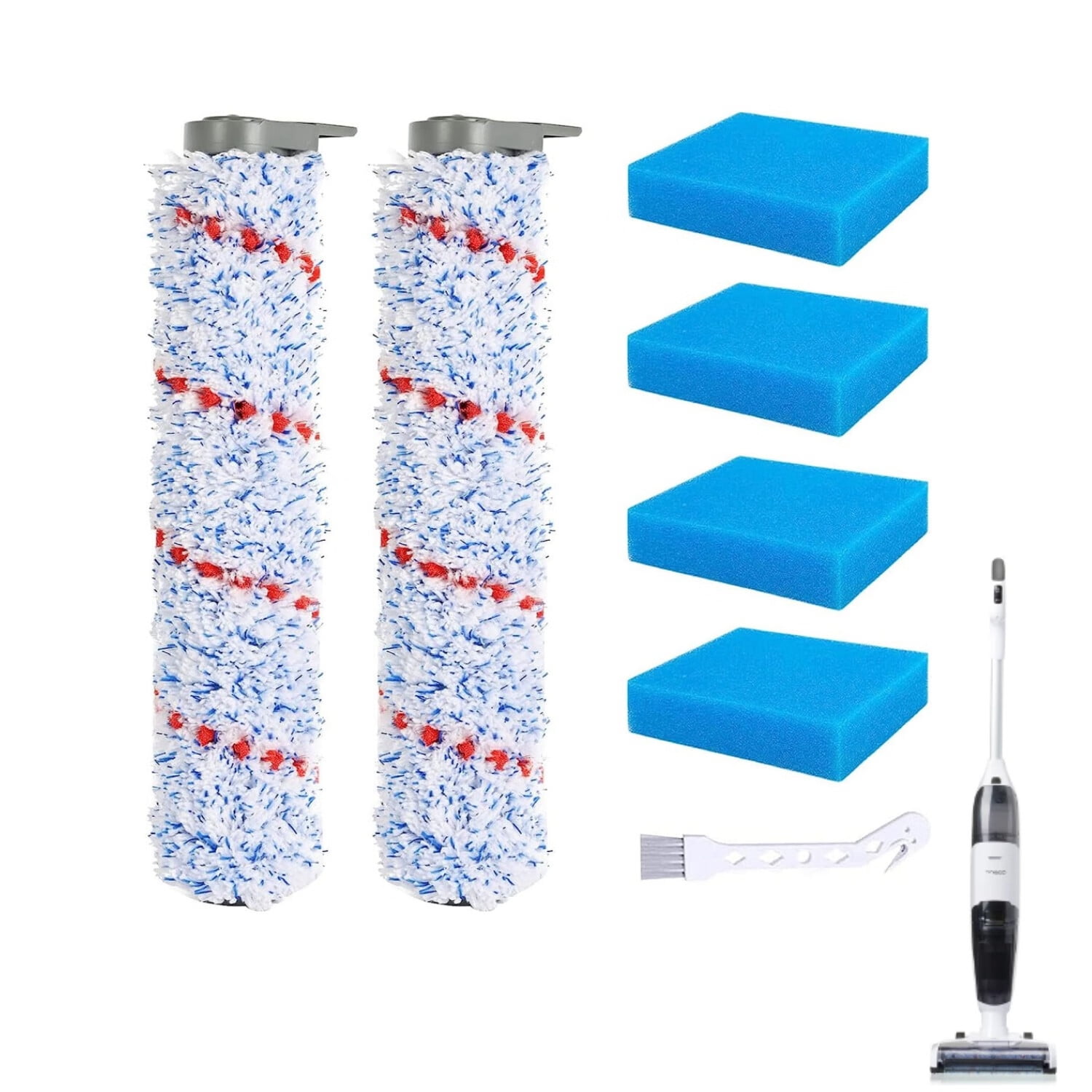 Filter Replacement Parts for Tineco iFloor 3/iFloor One S3 Cordless Wet Dry  Vacuum Cleaner Accessories, 2 Brush Rollers + 4 HEPA Filters + 1 Clean  Brush