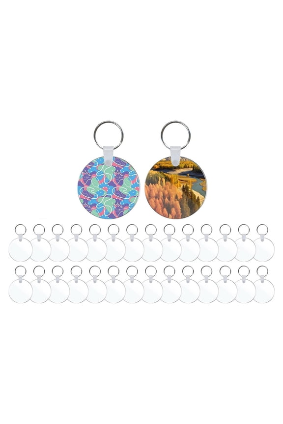 Replacement Round Sublimation Keychain Blanks Acrylic Keychain Blanks Keyrings