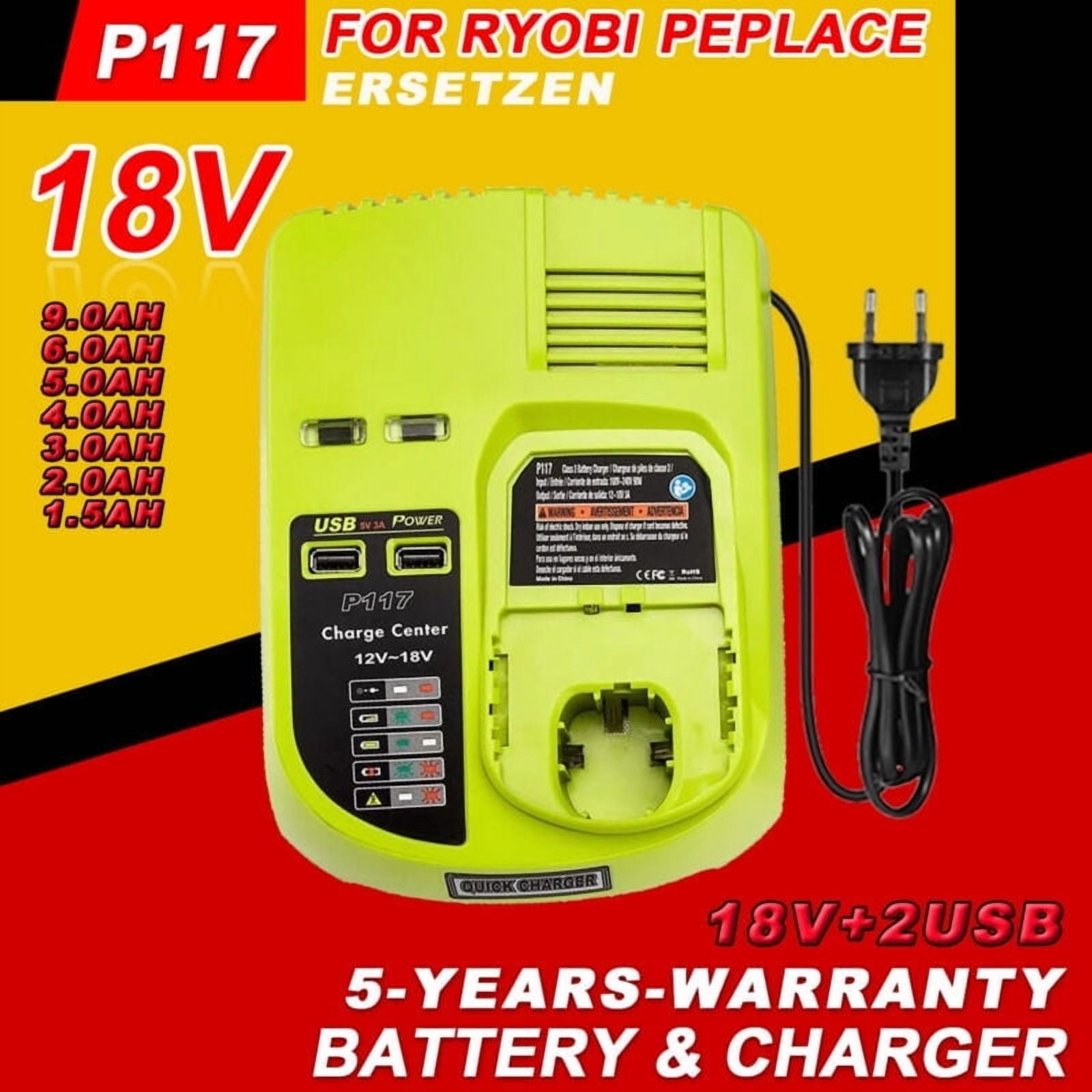 Ah Ryobi One Plus Battery Charger Replacement Ryobi P117 P118 P119