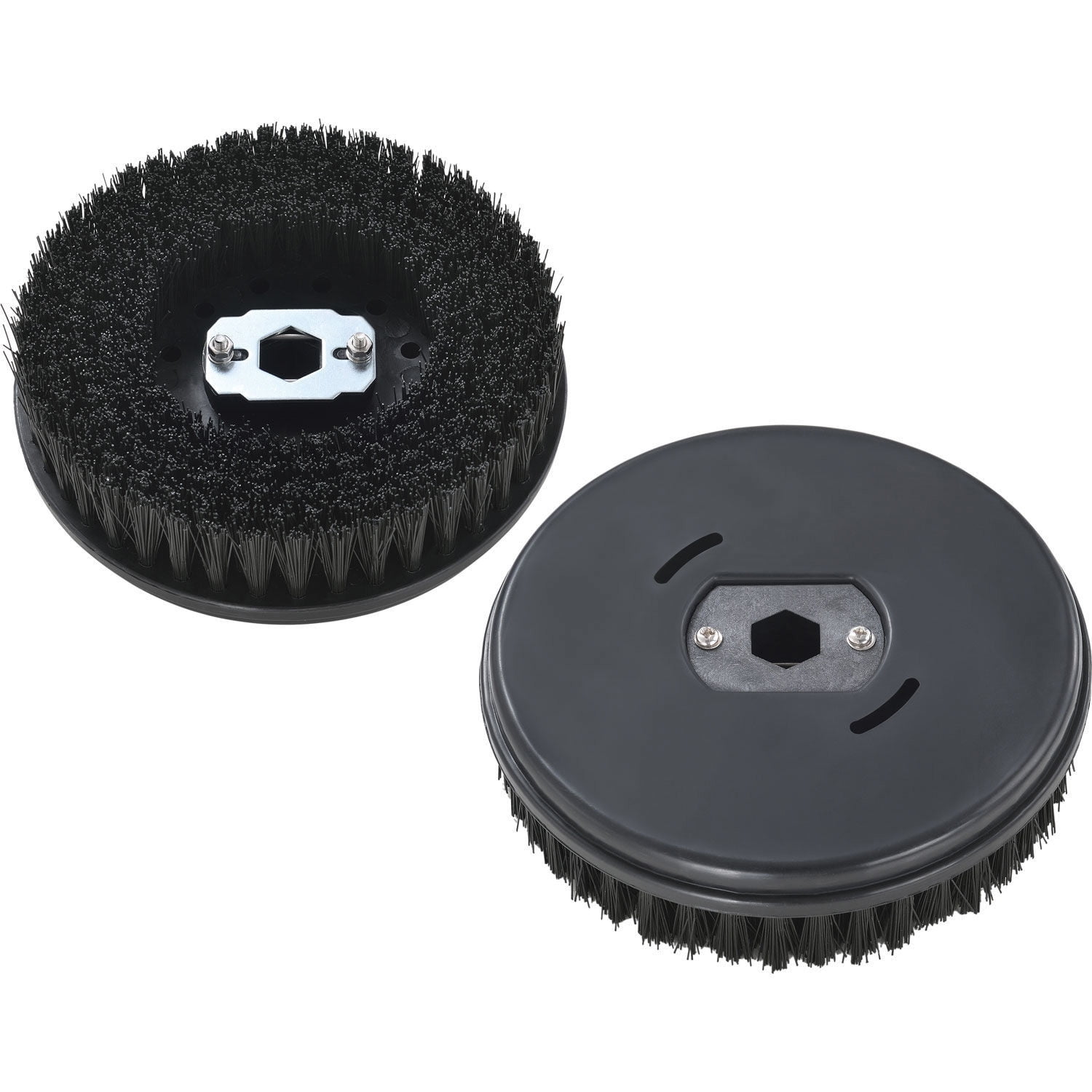 Black Nylon Replacement Scrub Brushes for Mini Floor Scrubber, 2 Pack