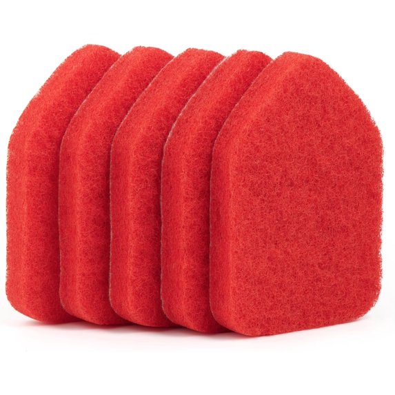 Replacement Scrubber Refill for WTYYC Extendable Tub Tile Shower Brush for Cleaning Non-Scratch (5X Scrubber Sponge Red)