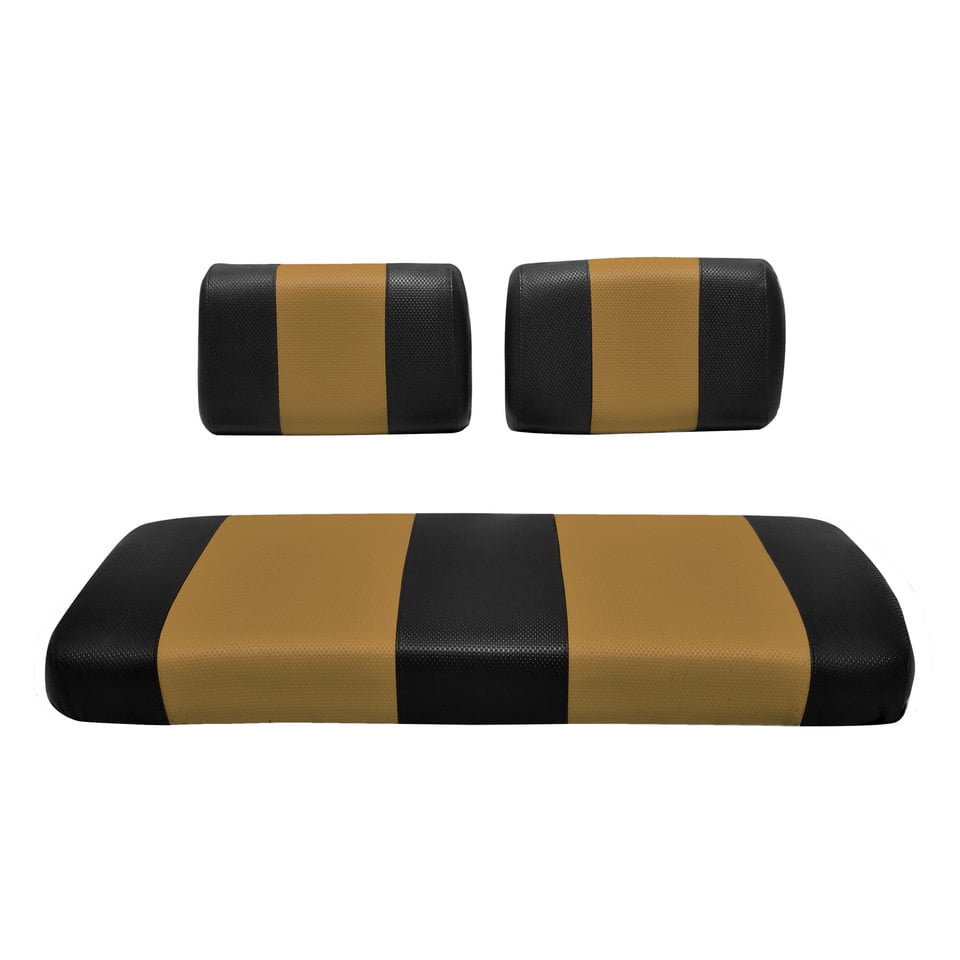 Replacement Seat Cover For Club Car Carry Golf Cart (Black \u0026 Tan)