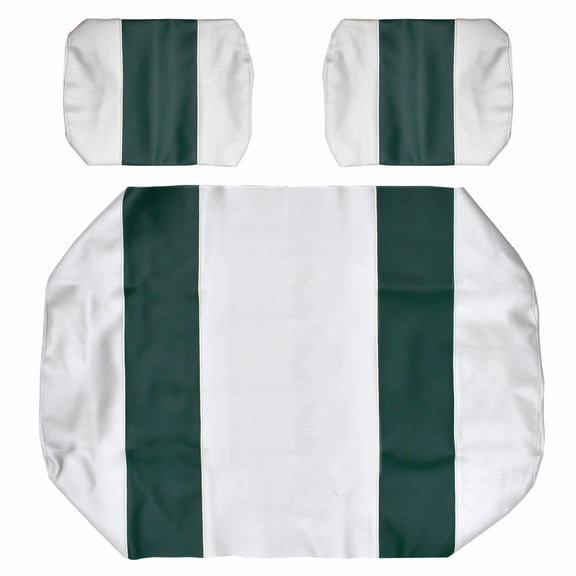 Replacement Seat Cover For Club Car DS Pre-2000 Golf Cart (White & Green)