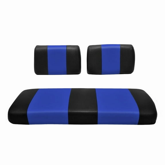 Replacement Seat Cover For EZGO Marathon Golf Cart (Black & Blue)