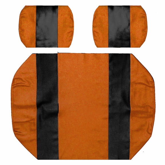 Replacement Seat Cover For EZGO Marathon Golf Cart (Black & Orange)