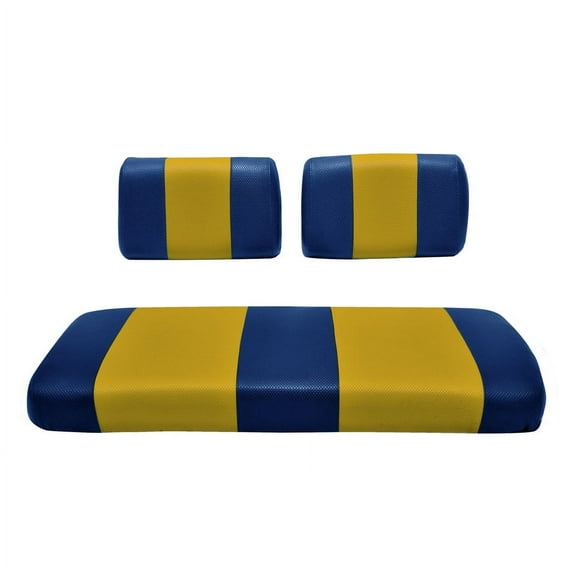 Replacement Seat Cover For EZGO Marathon Golf Cart (Blue & Gold)