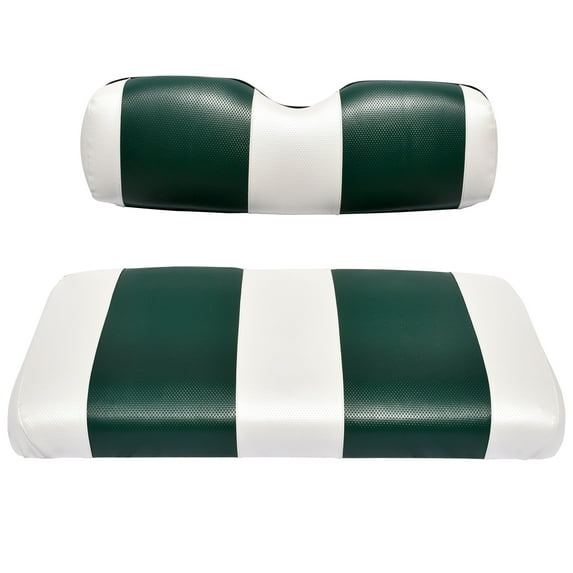 Replacement Seat Cover For Yamaha Drive or G-29 Golf Cart (White & Green)