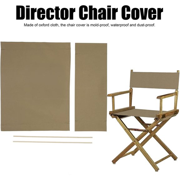Replacement Seat Covers Canvas for Director's Chair, Director Chair Canvas Replacement Cover Kit, Khaki Chair Cover Oxford Cloth Replacement Cover for Home Director Chair