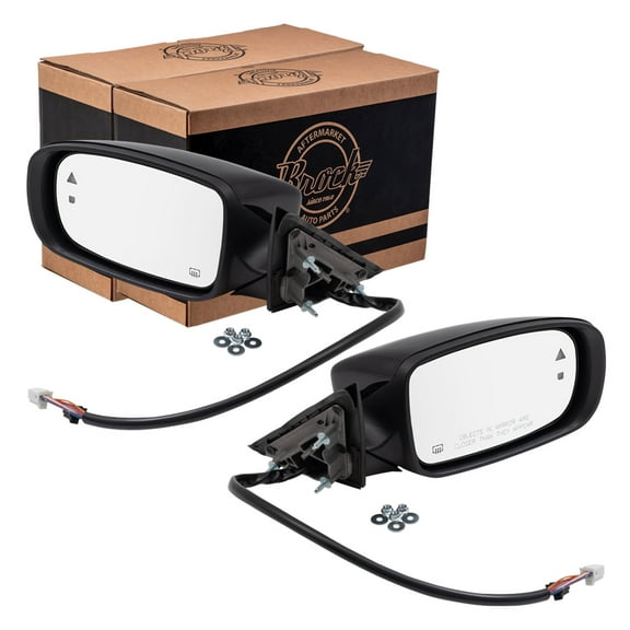 Brock Power Mirror for 2011-2019 Charger Blind Spot Detection Memory Heated Manual Fold Set
