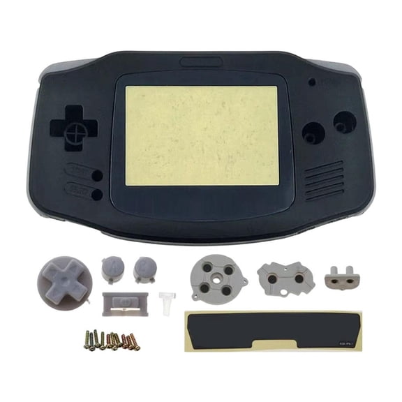 Replacement Shell for Game Boy Advance, Plastic Case with Multiple Colors, Black