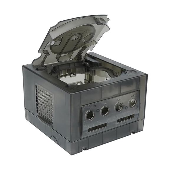 Replacement Shell for NGC GC Game Console, Comaptible with DOL 001 and DOL101 Consoles, for Standard Size Discs (Transparent Black)