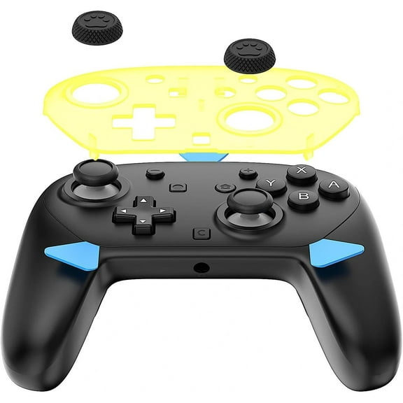 Replacement Shell for Switch 2 Pro Game Controller -For  NS2 Pro Controller Replacement Cover + Key Caps(Transparent Yellow)