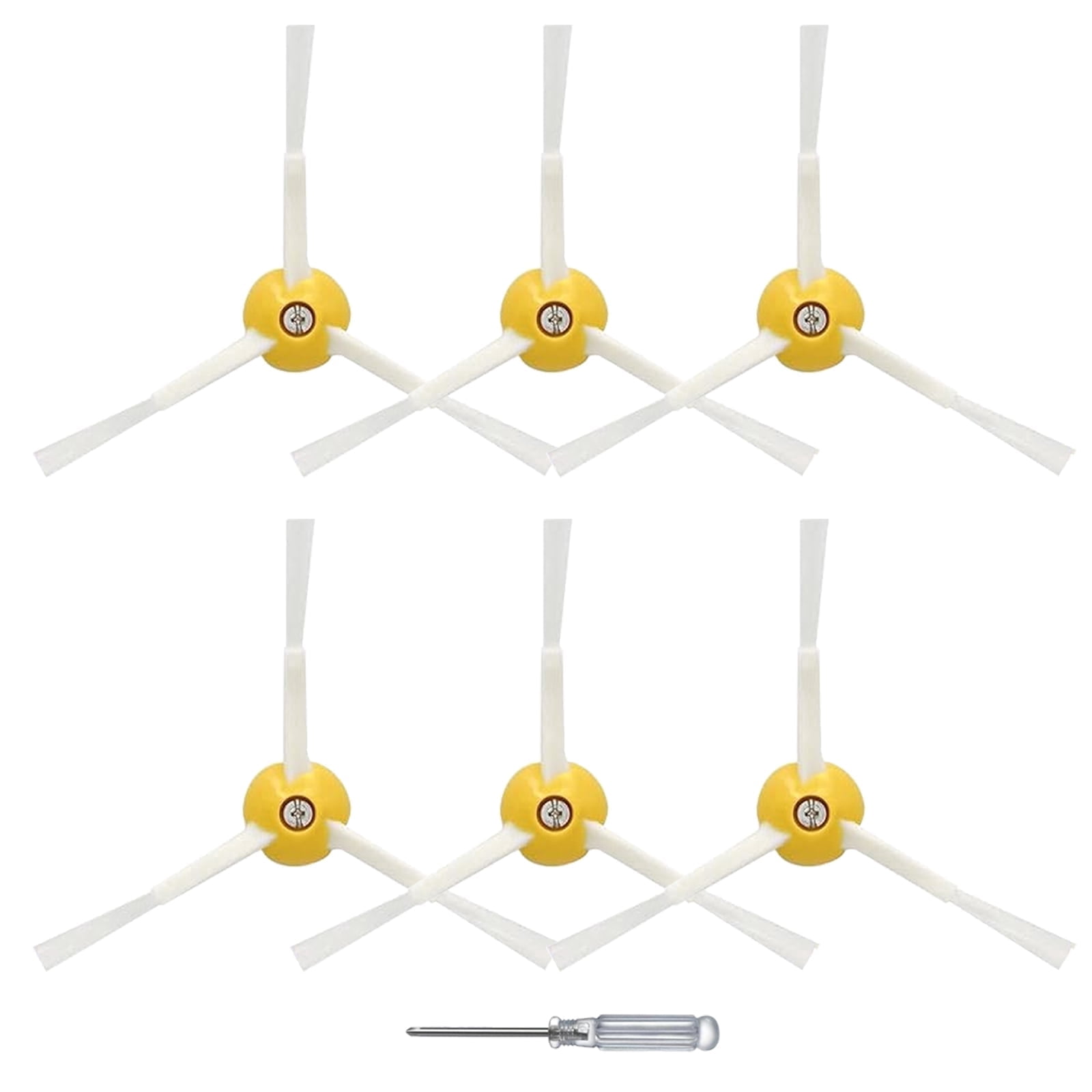 Side Brush Replacement for iRobot Roomba 500/600/700/800/900 Series ,6-Pack with Screws,Compatible with 560/595/614/650/665/ 671/675/690/694/761/770/860/880/890