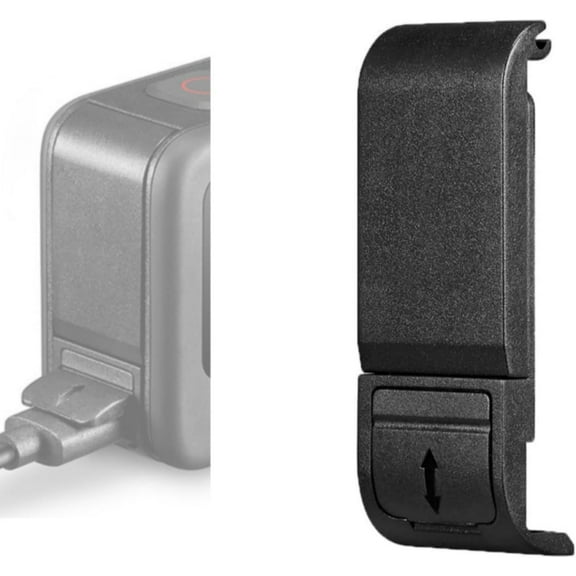 Replacement Side Door Battery Cover for Gopro, Dustproof Pass Through Battery Cover Lid with Type-C Charging Port Repair Part Camera Accessories for Gopro Hero 9/10/11/12/13 Black