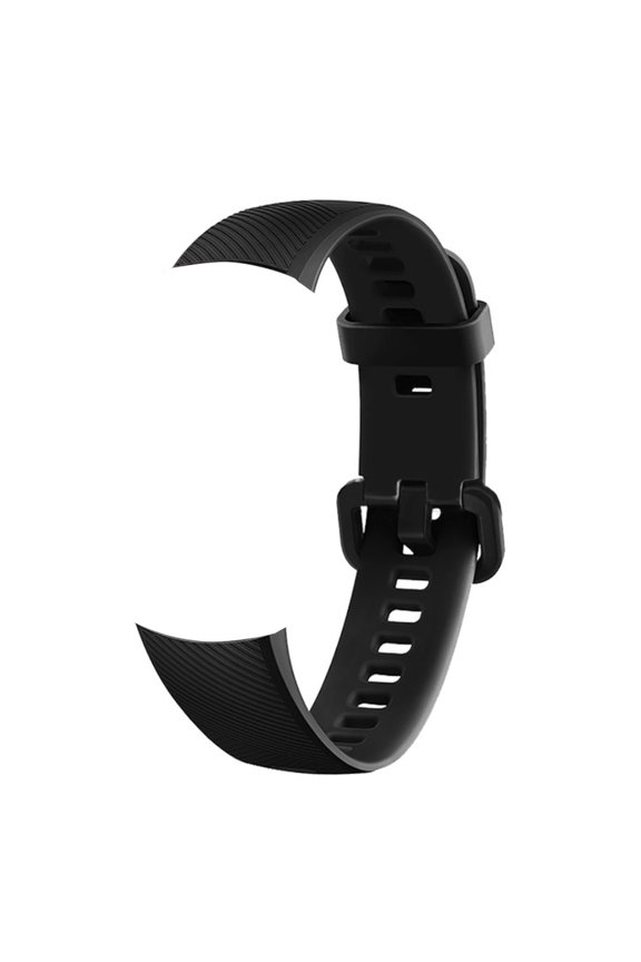 Replacement Silicone Sport Band for Honor Band 5, Adjustable Watch Strap - Black