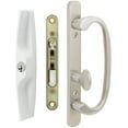Replacement Sliding Patio Handle Set with Keyed Pull Offset Thumb Turn (White/ + Mortise Lock