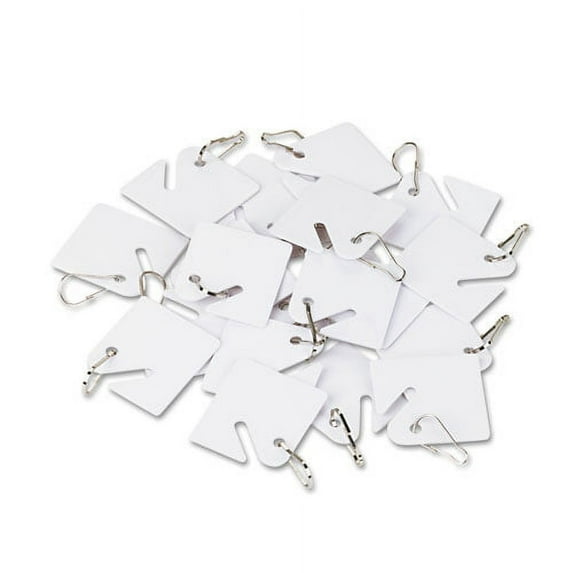 Replacement Slotted Key Cabinet Tags, 1 5/8 X 1 1/2, White, 20/pack | Bundle of 10 Packs